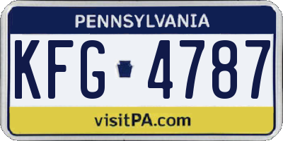 PA license plate KFG4787