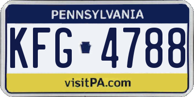 PA license plate KFG4788