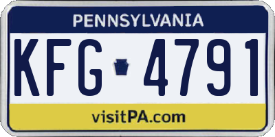 PA license plate KFG4791