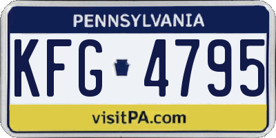 PA license plate KFG4795