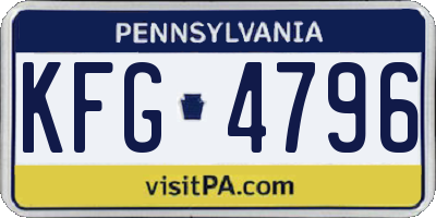 PA license plate KFG4796