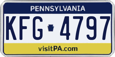 PA license plate KFG4797