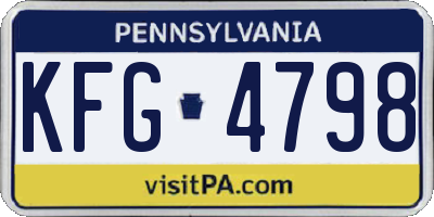 PA license plate KFG4798