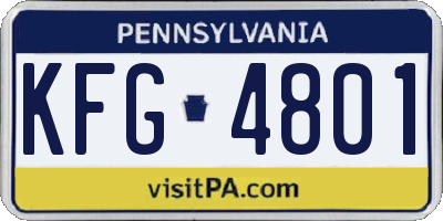 PA license plate KFG4801