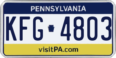 PA license plate KFG4803
