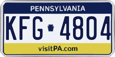 PA license plate KFG4804