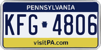 PA license plate KFG4806