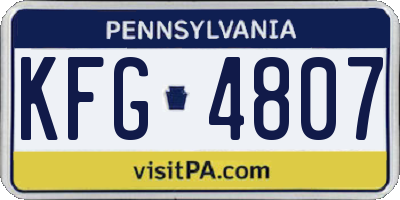 PA license plate KFG4807