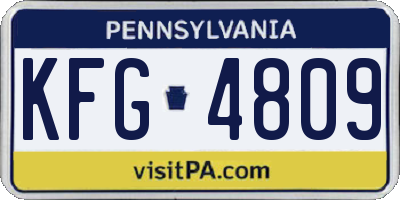 PA license plate KFG4809