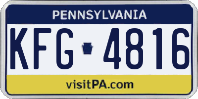 PA license plate KFG4816