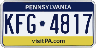PA license plate KFG4817