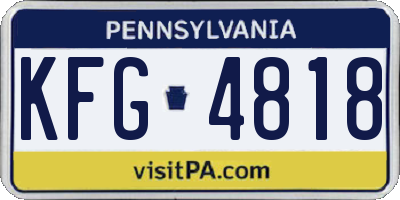 PA license plate KFG4818