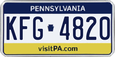 PA license plate KFG4820