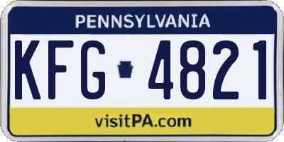 PA license plate KFG4821