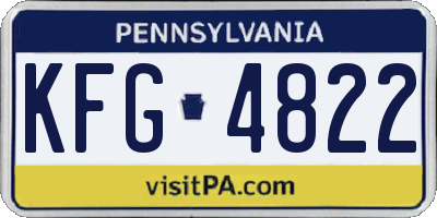 PA license plate KFG4822