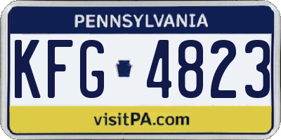 PA license plate KFG4823