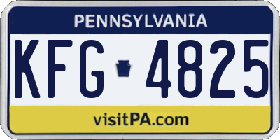 PA license plate KFG4825