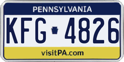 PA license plate KFG4826