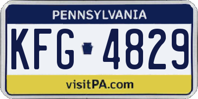 PA license plate KFG4829