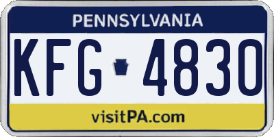 PA license plate KFG4830