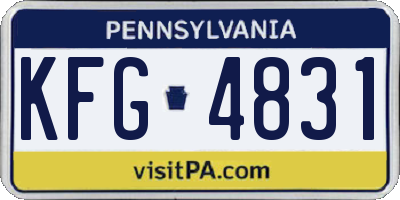PA license plate KFG4831