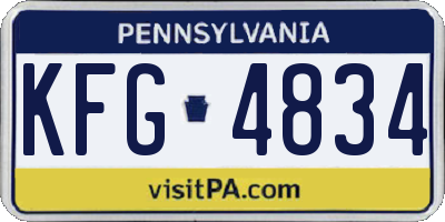 PA license plate KFG4834