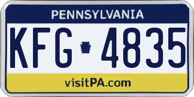 PA license plate KFG4835