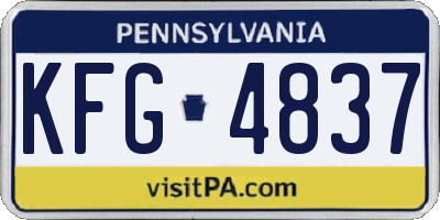 PA license plate KFG4837