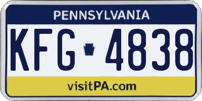 PA license plate KFG4838