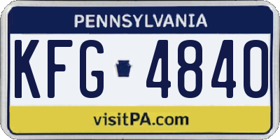 PA license plate KFG4840