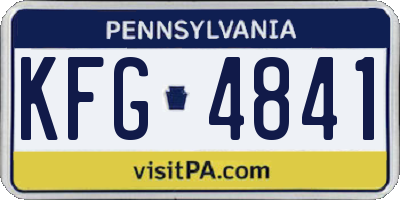 PA license plate KFG4841