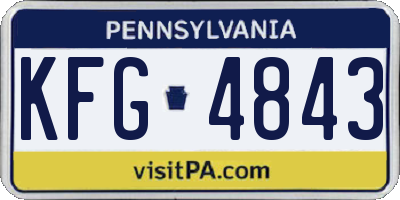 PA license plate KFG4843