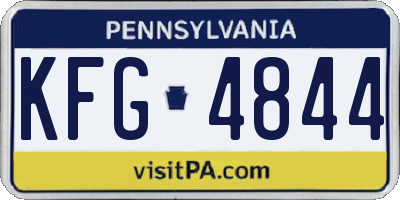PA license plate KFG4844