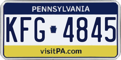 PA license plate KFG4845