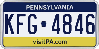 PA license plate KFG4846