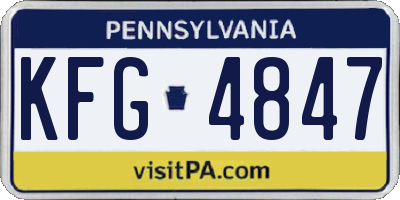 PA license plate KFG4847