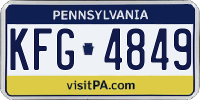 PA license plate KFG4849