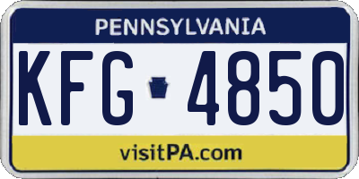PA license plate KFG4850