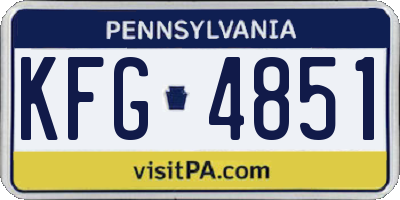 PA license plate KFG4851