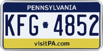 PA license plate KFG4852