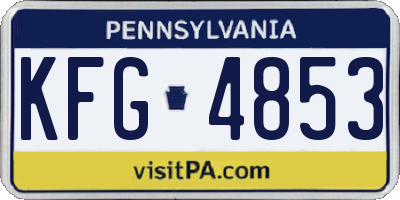 PA license plate KFG4853