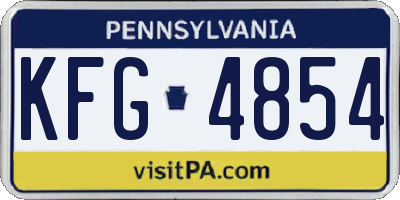 PA license plate KFG4854