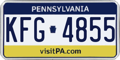 PA license plate KFG4855