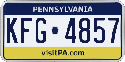PA license plate KFG4857