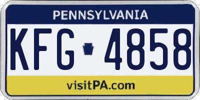PA license plate KFG4858