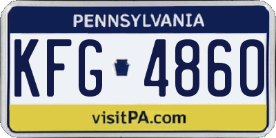 PA license plate KFG4860