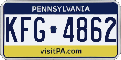 PA license plate KFG4862
