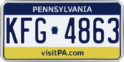 PA license plate KFG4863