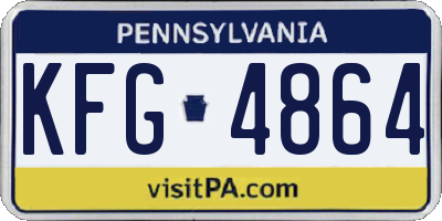 PA license plate KFG4864