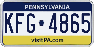 PA license plate KFG4865